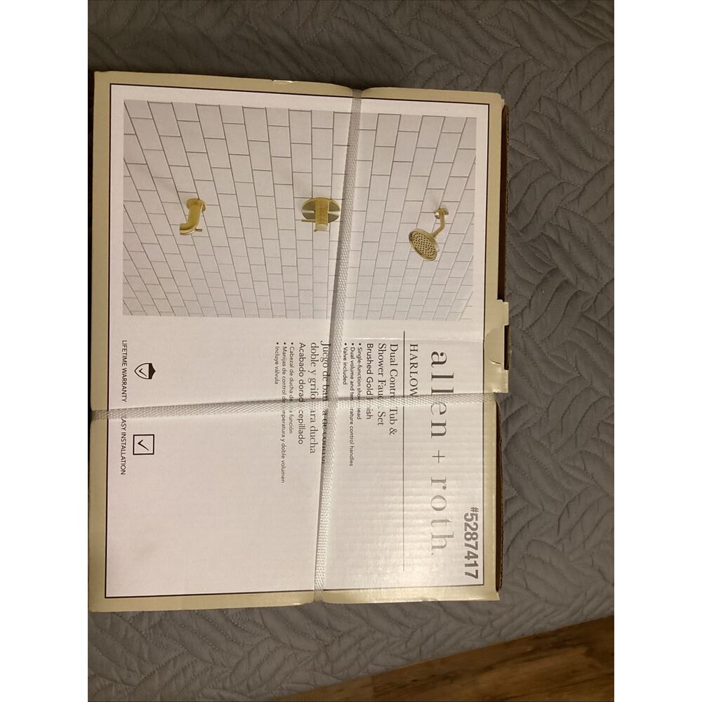 Allen + Roth Harlow Dual Control Tub & Shower Faucet Brushed Gold #5287417